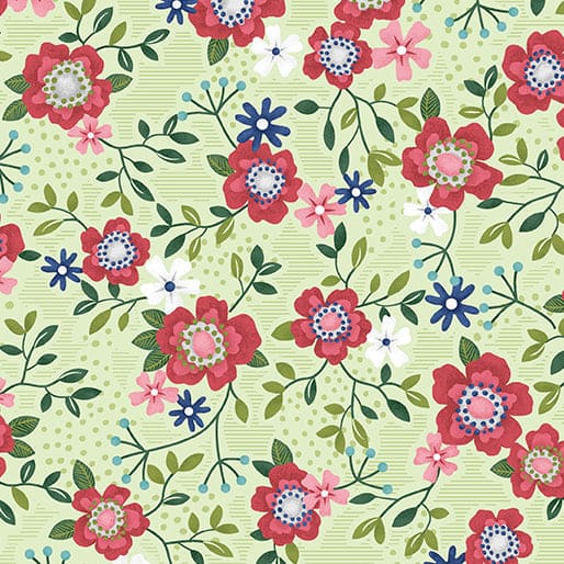 Wander Lane - Vines - per yard - Nancy Halvorsen for Benartex - Aqua - 13607-24