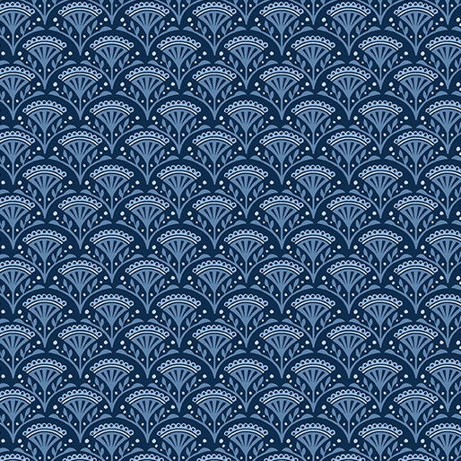 Wander Lane - Dew Drops - per yard - Nancy Halvorsen for Benartex - Navy - 13609-11