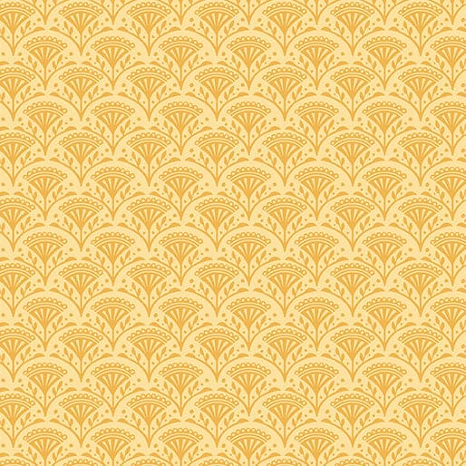 Wander Lane - Blossom Scallop - per yard - Nancy Halvorsen for Benartex - Daffodil - 13602-30-RebsFabStash