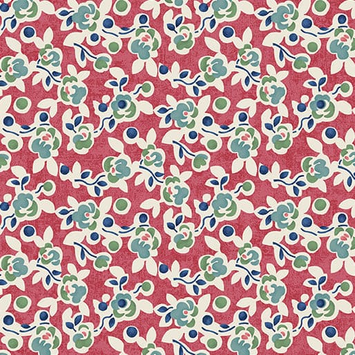 Wander Lane - Wild Berry - per yard - Nancy Halvorsen for Benartex - Coral - 13605-27