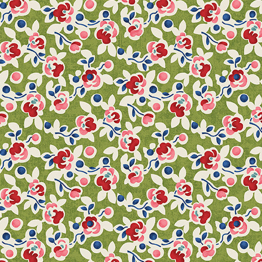 Wander Lane - Dew Drops - per yard - Nancy Halvorsen for Benartex - Brick - 13609-10