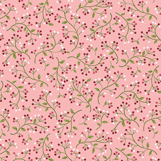 Wander Lane - Dew Drops - per yard - Nancy Halvorsen for Benartex - Coral - 13609-27