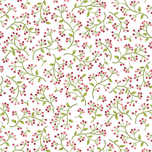 Wander Lane - Snippets - per yard - Nancy Halvorsen for Benartex - White - 13606-09