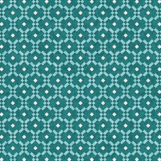 Wander Lane II - Patchwork - per yard - Nancy Halvorsen for Benartex - Teal - 13655-84-Yardage - on the bolt-RebsFabStash