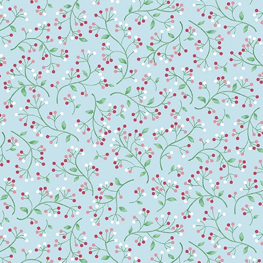 Wander Lane II - Winter Berry - per yard - Nancy Halvorsen for Benartex - Ice - 13656-05-Yardage - on the bolt-RebsFabStash