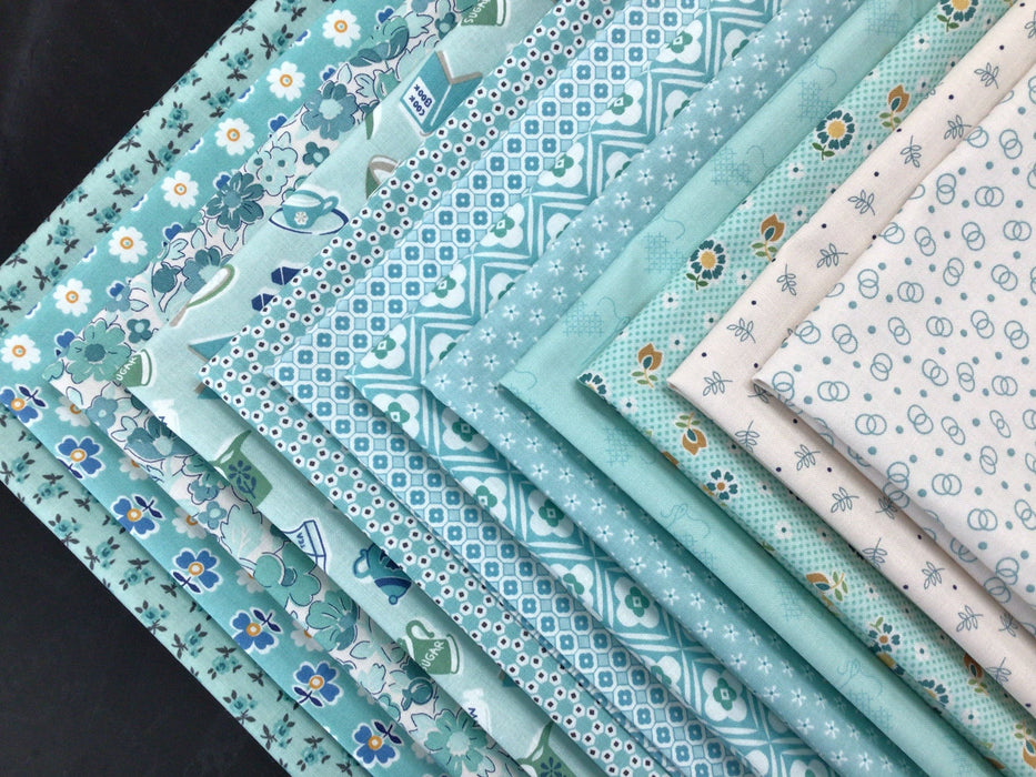 Lori Holt - Light Blues (12) - PROMO Fat Quarter Bundle - by Lori Holt of Bee in my Bonnet for Riley Blake-Fat Quarters/F8s/Bundles-RebsFabStash