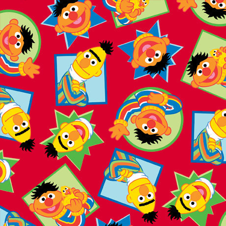 Sesame Street - per yard - Quilting Treasures - Characters On Sesame Street - Blue - 27538 B