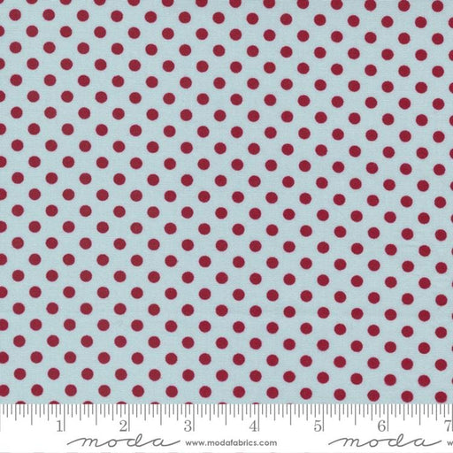 I Believe in Angels by Bunny Hill Designs for MODA - per yard - Frosty Morn - red dots on blue - 3005 16-Yardage - on the bolt-RebsFabStash