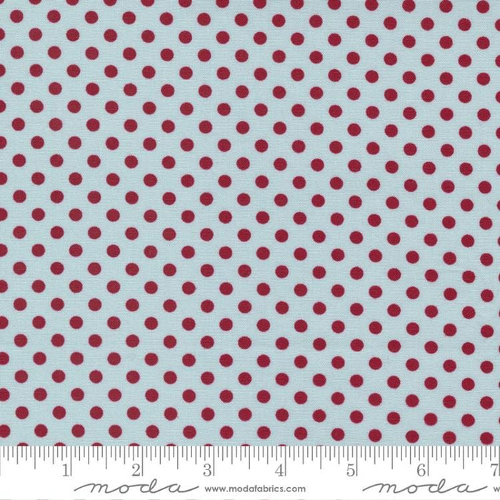 I Believe in Angels by Bunny Hill Designs for MODA - per yard - Frosty Morn - red dots on blue - 3005 16-Yardage - on the bolt-RebsFabStash