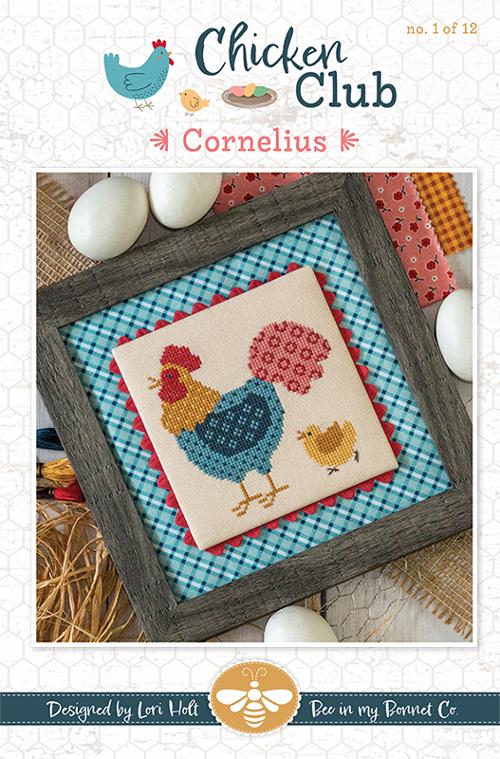 Chicken Club - Cornelius - Cross Stitch PATTERN - Design by Lori Holt of Bee in my Bonnet - It's Sew Emma ISE-478-Patterns-RebsFabStash