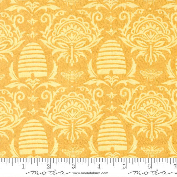 Honey Lavender by Deb Strain for MODA - per yard - Daisy Yellow - beehives - 56082 24-Yardage - on the bolt-RebsFabStash