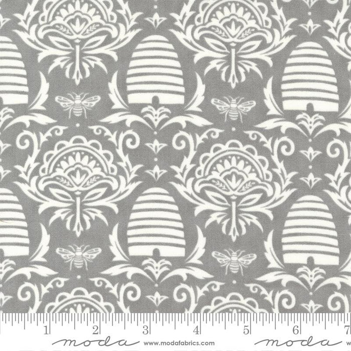 Honey Lavender by Deb Strain for MODA - per yard - Pebble Grey - beehives - 56082 27-Yardage - on the bolt-RebsFabStash