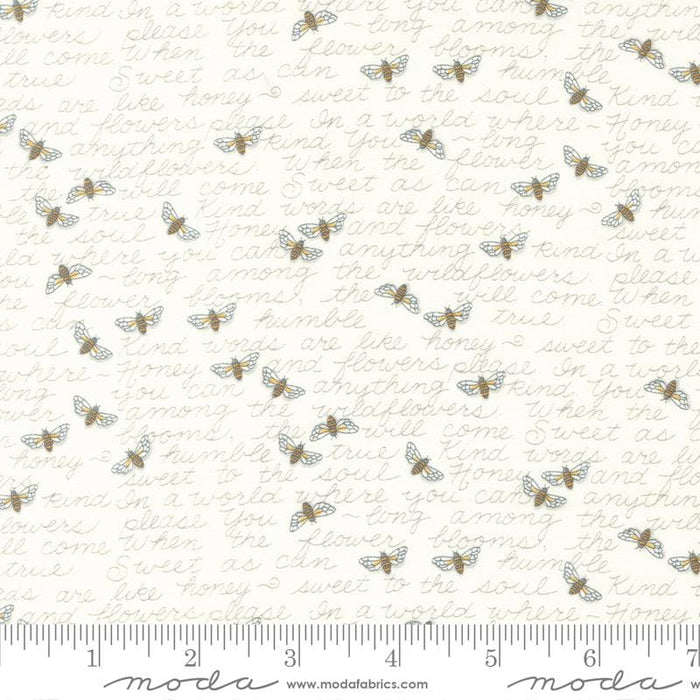 Honey Lavender by Deb Strain for MODA - per yard - Milk - bees and script - 56084 11-Yardage - on the bolt-RebsFabStash