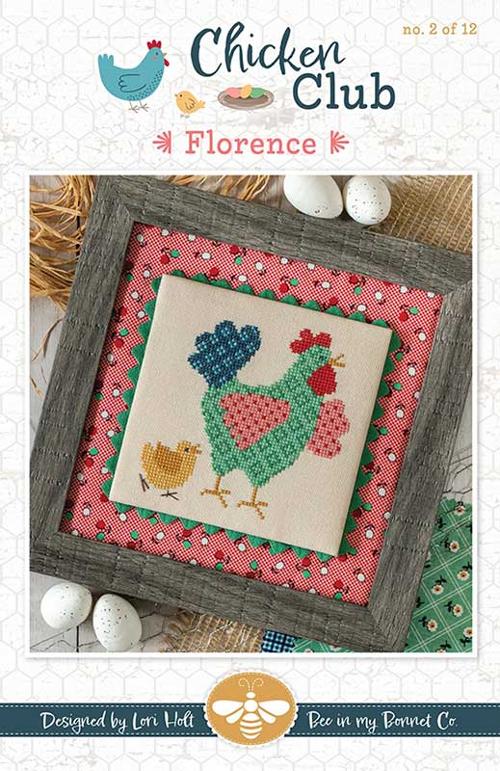 Chicken Club - Florence - Cross Stitch PATTERN - Design by Lori Holt of Bee in my Bonnet - It's Sew Emma ISE-479-Patterns-RebsFabStash