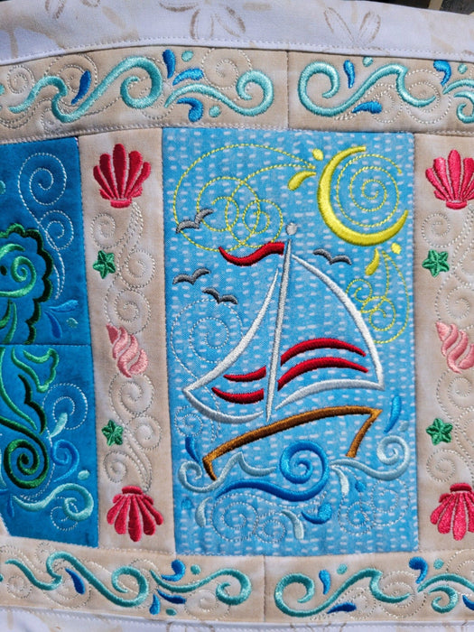 Nautical Table Runner Kit - Machine Embroidery - Nautical