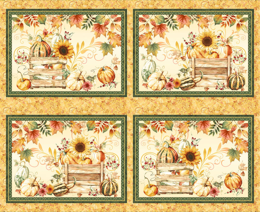 Fall Into Autumn Fabric Collection - By Art Loft for Studio E - PROMO Fat Quarter Bundle (10) 18" x 21" pieces - 24" Panel + 36" Panel