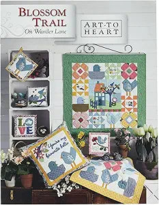 On Wander Lane - Art to Heart - Book/Patterns - by Nancy Halvorsen - block Quilt - Mini Quilts Wall Hangings - Set of 12