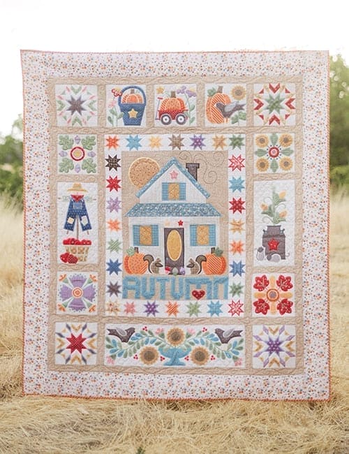 PREORDER - Autumn Love Quilt - MACHINE EMBROIDERY FABRIC KIT - by Lori Holt of Bee in my Bonnet - Riley Blake Designs uses Autumn Fabric-Patterns-RebsFabStash