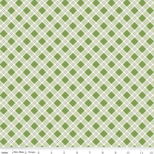 Bee Plaids - Scarecrow - Clover- Per Yard - Lori Holt - Bee in my Bonnet - Riley Blake - Basics - C12020-CLOVER-Yardage - on the bolt-RebsFabStash