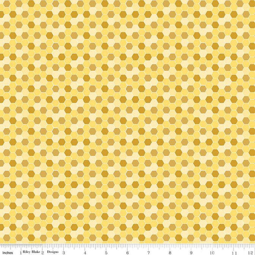 Bumble and Bear - Honeycomb - per yard - by Sandy Gervais for Riley Blake Designs - C12674-Yellow-RebsFabStash