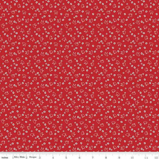 NEW! Calico - Chicks Red - Per Yard - by Lori Holt of Bee in My Bonnet - Riley Blake Designs - C12846-RED-Yardage - on the bolt-RebsFabStash