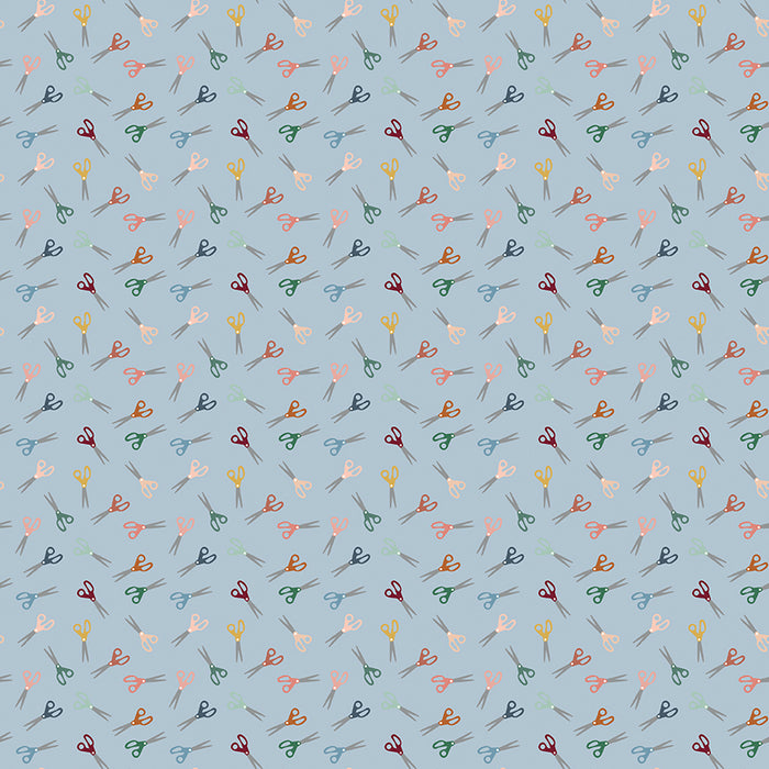 Let's Create - per yard - by Echo Park Paper for Riley Blake Designs - Sky Scissors - C13694-SKY-Yardage - on the bolt-RebsFabStash