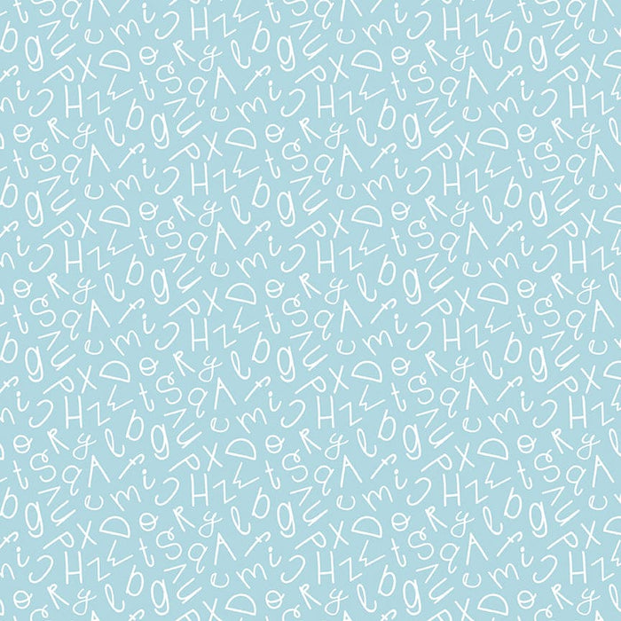 Alphabet Zoo - per yard - by Dani Mogstad for Riley Blake Designs - Aqua Alphabet Soup - C14093 AQUA-Yardage - on the bolt-RebsFabStash