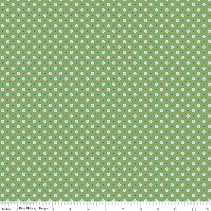 Bee Dots - Lori Holt for Riley Blake Designs - C14172 - Basil - Vera Basil