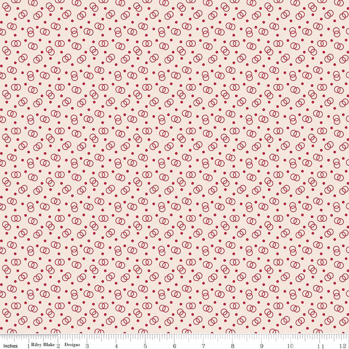 Bee Dots - Lori Holt for Riley Blake Designs - C14181 - Berry - Lucille Berry