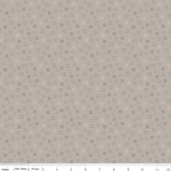 Autumn - Lori Holt for Riley Blake Designs - per yard - Pewter Squares - C14653- PEWTER-Yardage - on the bolt-RebsFabStash