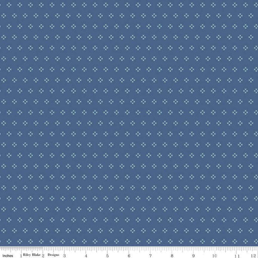 Autumn - Lori Holt for Riley Blake Designs - per yard - Denim Stitch - C14658-DENIM-Yardage - on the bolt-RebsFabStash