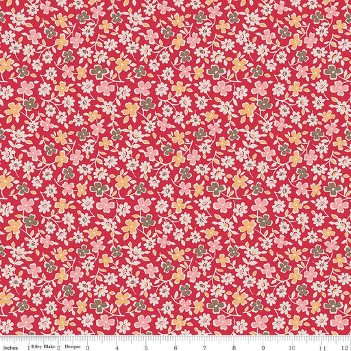 Autumn - Lori Holt for Riley Blake Designs - per yard - Riley Red Cosmos - C14659-RILEYRED-Yardage - on the bolt-RebsFabStash