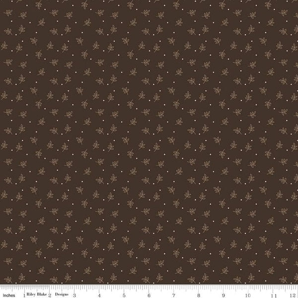 Autumn - Lori Holt for Riley Blake Designs - per yard - Raisin Sprig - C14663-RAISIN-Yardage - on the bolt-RebsFabStash