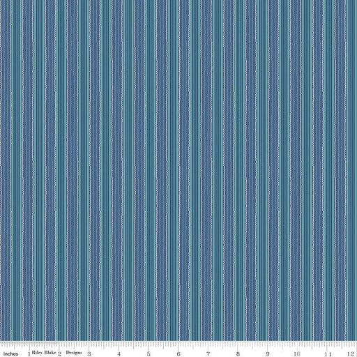 Autumn - Lori Holt for Riley Blake Designs - per yard - Denim Stripe - C14665-DENIM-Yardage - on the bolt-RebsFabStash