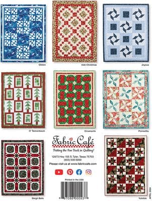 NEW! Quick Christmas 3-Yard Quilts - Quilt PATTERN book - by Donna Robertson & Fran Morgan of Fabric Cafe - 3 Yard Quilts - 8 different patterns - 032442