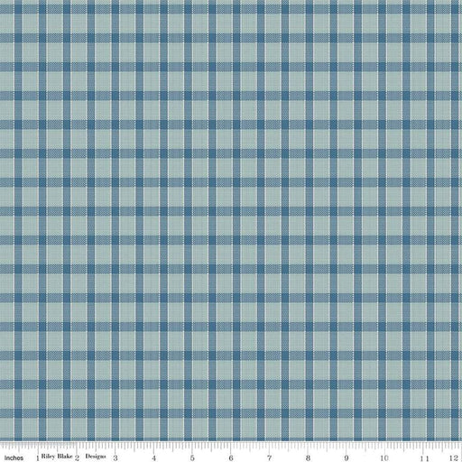 Chunky Thread - Home Decorator Fabric - Plaid Denim - per yard - Lori Holt for Riley Blake designs - 57/58" wide - HD15323 - Denim-Decorator Fabric-RebsFabStash