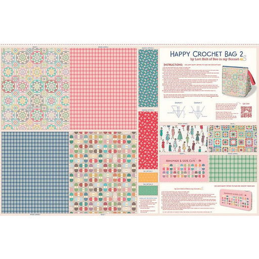 Happy Crochet Bag 2 - Home Decorator Fabric - per panel - Lori Holt for Riley Blake Designs - 36" x 54" - HD15325-Panel-Decorator Fabric-RebsFabStash