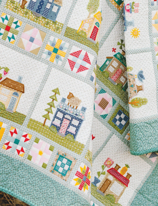 PREORDER - COMING SOON! Home Town Quilt Projects - Machine Embroidery USB - by Lori Holt of Bee in my Bonnet -  Riley Blake Designs uses Home Town Fabrics OR her Basics!!