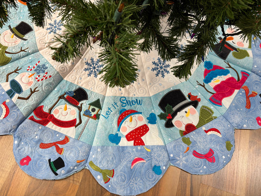 Snowman Tree Skirt - Fabric KIT - Machine Embroidery - Fabric Only-Quilt Kits & PODS-RebsFabStash