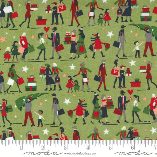 Hustle and Bustle by Basic Grey for MODA - per yard - Pear - people shopping - 30661 16-Yardage - on the bolt-RebsFabStash