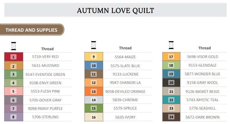 Lori Holt Autumn Love Thread Kit - Machine embroidery