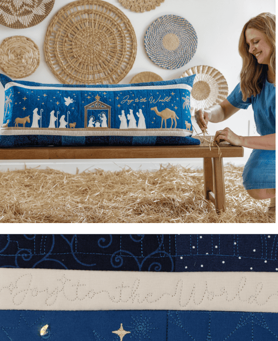 Nativity Bench Pillow PATTERN ONLY - by Kimberbell - Machine Embroidery - KD5127