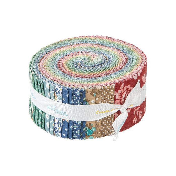 Lori Holt Home Town -Rolie Polie - (40) 2.5 inch Strips - Jelly Roll - Hometown fabrics - Riley Blake - RP-13580-40-Layer Cakes/Jelly Rolls-RebsFabStash