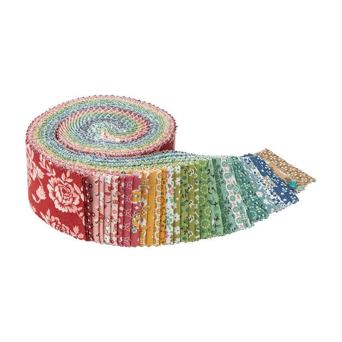 Lori Holt Home Town -Rolie Polie - (40) 2.5 inch Strips - Jelly Roll - Hometown fabrics - Riley Blake - RP-13580-40