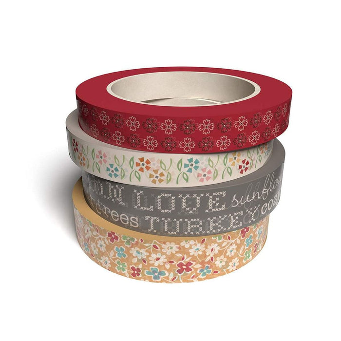 Autumn Washi Tape - Lori Holt of Bee in My Bonnet - Riley Blake Designs - 4 rolls 10 yards each - Designer Series ST-34995-Buttons, Notions & Misc-RebsFabStash