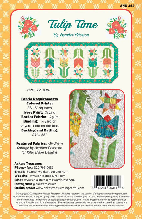 Tulip Time - Quilt PATTERN - By Heather Peterson for Anka's Treasures - ANK 344