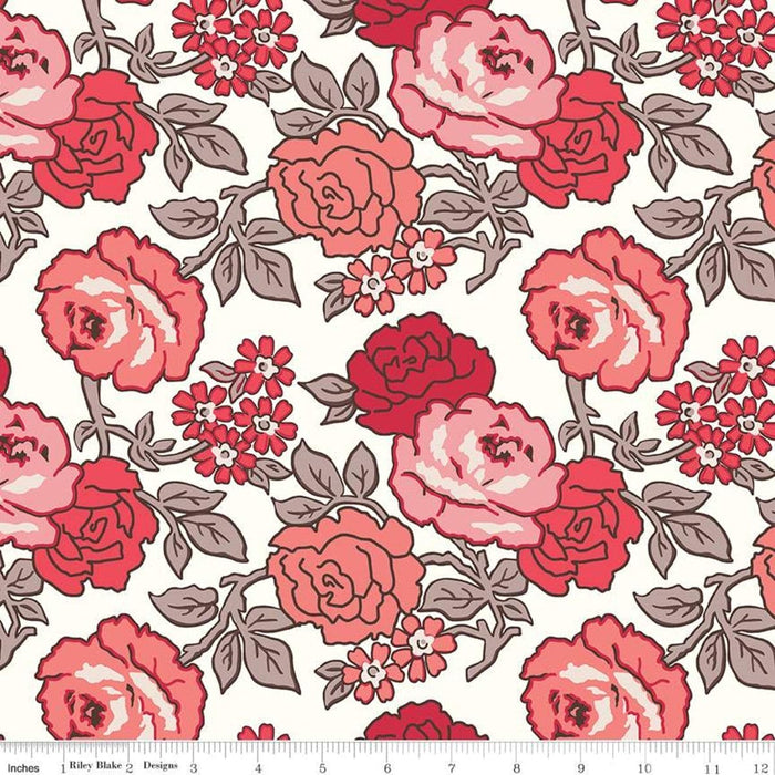 Flea Market Flowers - Backing KIT - 3 Yards of Roses 108" Wide Backing - Lori Holt - Riley Blake - Flea Market - 3 Options - WB10232