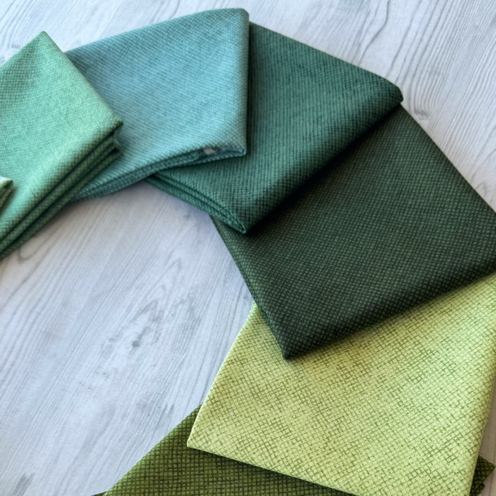 Whisper Weave (Basic) PROMO FAT QUARTER BUNDLE - Greens (11) 18" x 21" pieces! from Nancy Halvorsen for Benartex - FQB-WHISPWEAVE-GRN-11