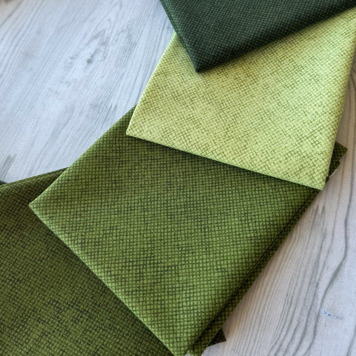 Whisper Weave (Basic) PROMO FAT QUARTER BUNDLE - Greens (11) 18" x 21" pieces! from Nancy Halvorsen for Benartex - FQB-WHISPWEAVE-GRN-11