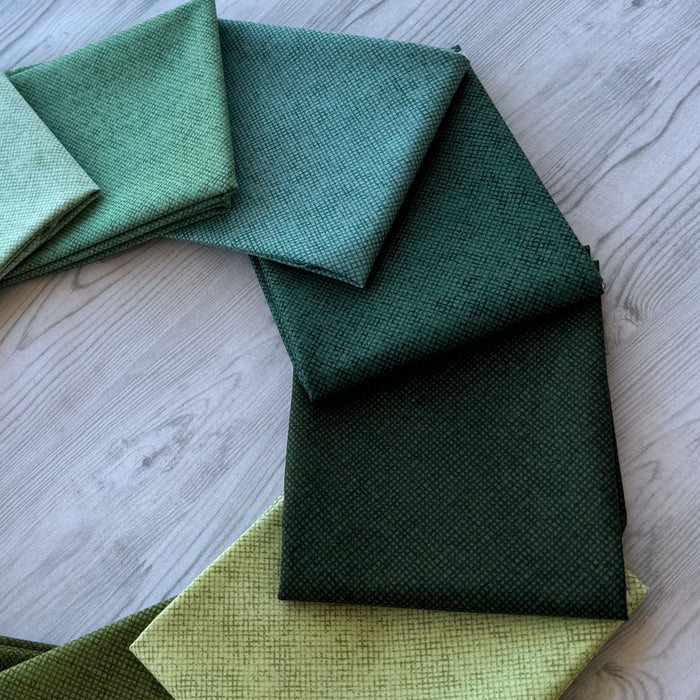 Whisper Weave (Basic) PROMO FAT QUARTER BUNDLE - Greens (11) 18" x 21" pieces! from Nancy Halvorsen for Benartex - FQB-WHISPWEAVE-GRN-11